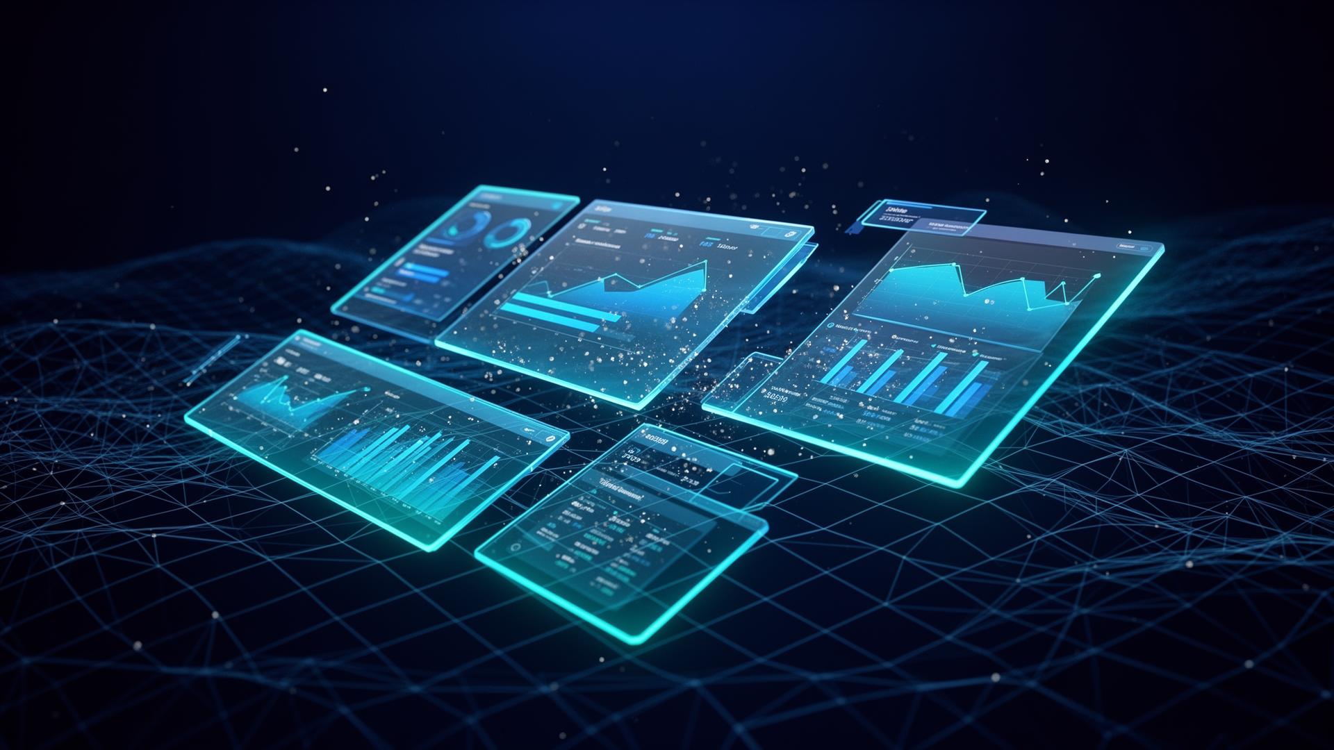 Futuristic AXIORR technology dashboard visualization